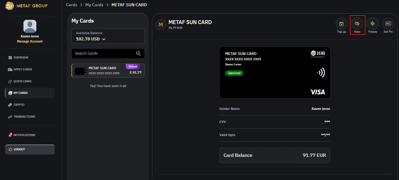 Card Details